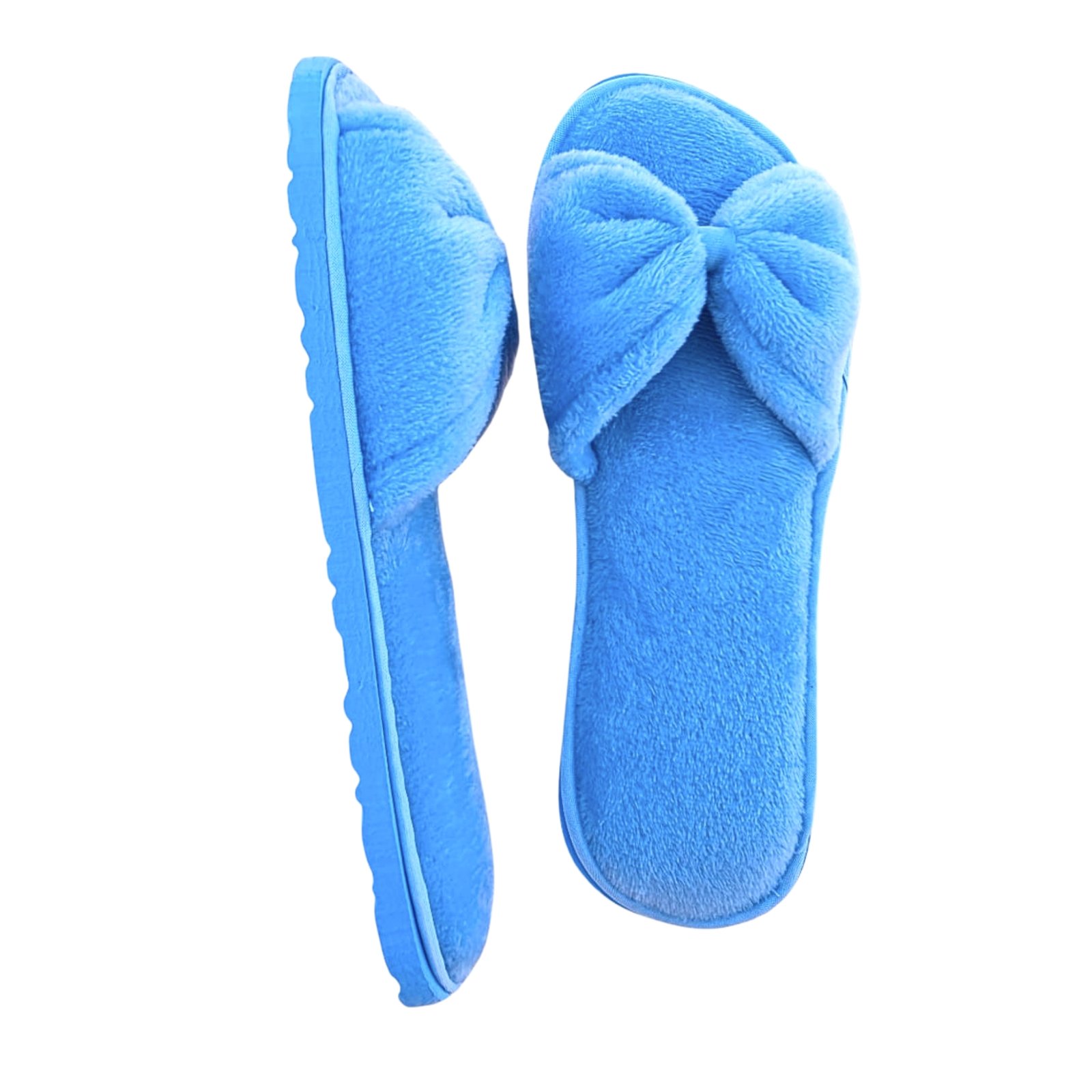 PANTUNFLA PELUCHE MOÑO AZUL SIN PERSONALIZAR