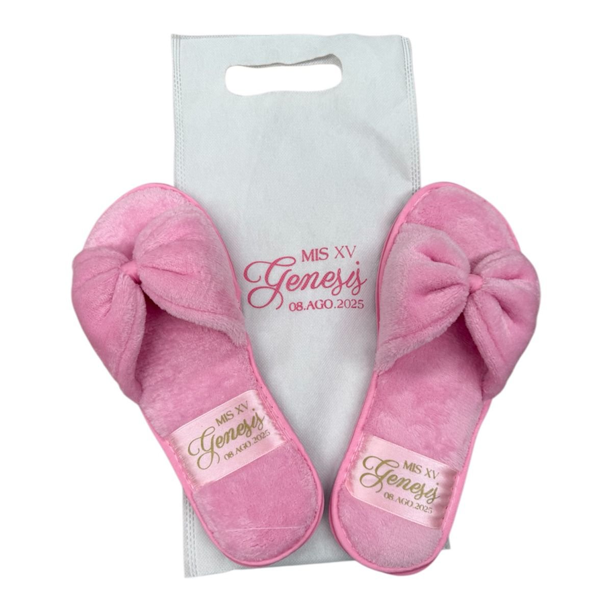 PANTUNFLA PELUCHE MONO ROSA XV AÑOS