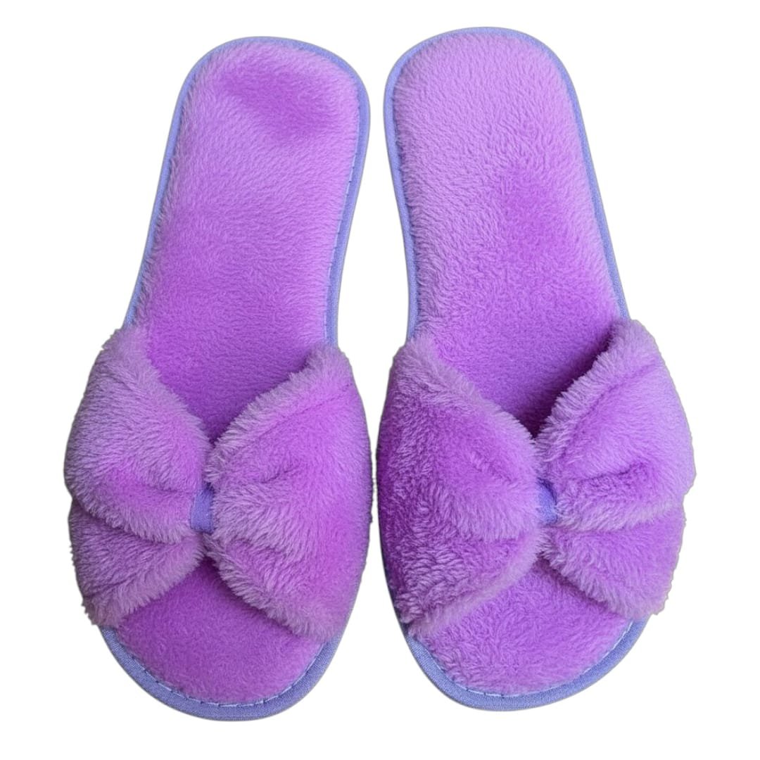 PANTUNFLA PELUCHE MOÑO LILA SIN PERSONALIZAR
